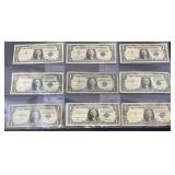 (9) 1957 BLUE SEAL BILLS