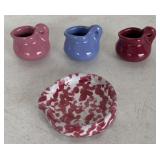 (3) MINI PITCHER S & SPOON HOLDER