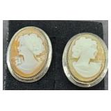 STERLING SILVER CAMEO EARRINGS