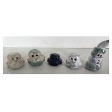 BYBEE POTTERY OWLS & SNOWMAN