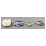 (4) STERLING SILVER RINGS