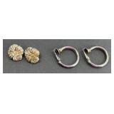 (2) STERLING SILVER CLIP ON EARRINGS