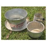 GALVANIZED COCA COLA BUCKETS & ALUMINUM ITEMS