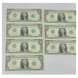 (7) 1963B $1 BILLS CONSECUTIVE UNCIRCULATED