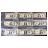 (9) 1957 BLUE SEAL BILLS