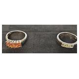 (2) STERLING SILVER SAPPHIRE RINGS