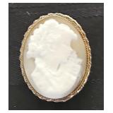SHELL CAMEO, STERLING SILVER BEZEL
