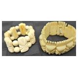 (2) BONE BRACELETS
