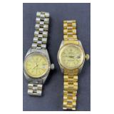 (2) WATCHES MARKED ROLEX NOT AUTHENTICATED