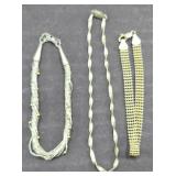 (3) STERLING SILVER BRACELETS