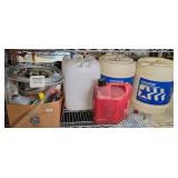 LUBRICANTS, EMPTY KEROSENE JUG & MORE
