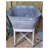 GALVANIZED WASH TUB W/ STAND