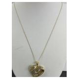 10K GOLD HEART PENDANT NECKLACE MARKED