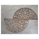 (2) HALF MOON CAST METAL DECOR