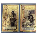 (2) 24KT GOLD BACK BILLS 1/2000 TH