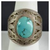MENS STERLING SILVER WESTERN STYLE RING HEAVY