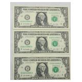 (3) 2013 $1 BILLS CONSECUTIVE UNCIRCULATED