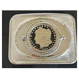 BELT BUCKLE W/ FAUX COIN