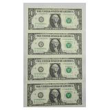 (4) 2017A $1 BILLS CONSECUTIVE UNCIRCULATED