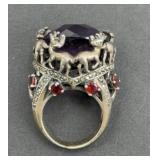STERLING SILVER HUGE DESIGNER RING