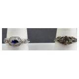 (2) STERLING SILVER RINGS SIZE 8 1/4
