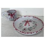 BYBEE POTTERY PIE PLATE & MUG