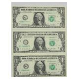 (3) 2013 $1 BILLS CONSECUTIVE UNCIRCULATED