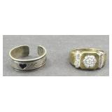(2) STERLING SILVER RINGS