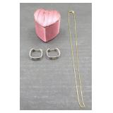 STERLING SILVER NECKLACE & TIFFANY EARRINGS
