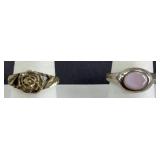 (2) STERLING SILVER RINGS, (1) CHALCEDONY STONE