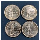 (4) COPPER 1 OUNCE COPPER ROUNDS