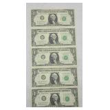 (5) 1963B $1 BILLS CONSECUTIVE UNCIRCULATED