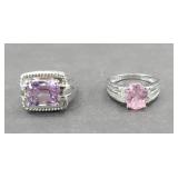 (2) STERLING SILVER RINGS W/ STONES