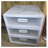 THREE DRAWERS OF GARDENING DECOR & TOOLS