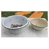 (2) ENAMEL PANS