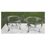 (2) SERVING BOWL HOLDER WARMING STANDS