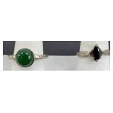 (2) STERLING SILVER RINGS W/ STONES