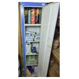 VINTAGE METAL CABINET W/ BUG SPRAY & OTHER