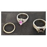 (3) STERLING SILVER RINGS
