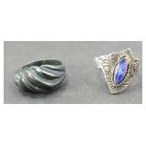 (2) STERLING SILVER RINGS