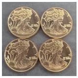 (4) COPPER COINS, 1 OUNCE