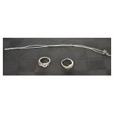 (2) STERLING SILVER RINGS & NECKLACE