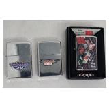 (3) ZIPPO NASCAR LIGHTERS (NEW)