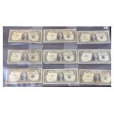 (9) 1957 BLUE SEAL BILLS