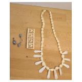 STERLING SILVER EARRINGS & BONE JEWELRY