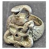 STERLING SILVER SKULL RING DATE 1953