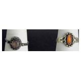 (2) STERLING SILVER RINGS AMETHYST & STONE