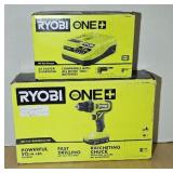 RYOBI 18 VOLT DRILL, BATTERY & CHARGER, NEW