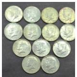 (13) KENNEDY SILVER DOLLARS,1966 TO 1969