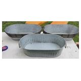 (3) GALVANIZED PLANTERS